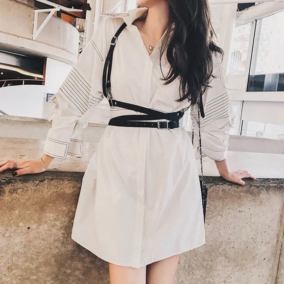 Sexy Vegan Leather Harness Waist Trainer Lingerie - Picture 16 of 16